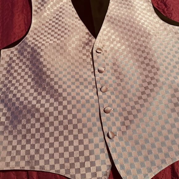 Andrew Fezza lavender gray vest XL  - black satin back with buckle - Picture 6 of 6
